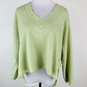 Urban Outfitters Anka Slouchy Ribbed Oversized V-Neck Hi/Lo Sweater Sz xS